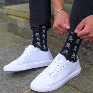 Black Skull Bamboo Socks - Image 3