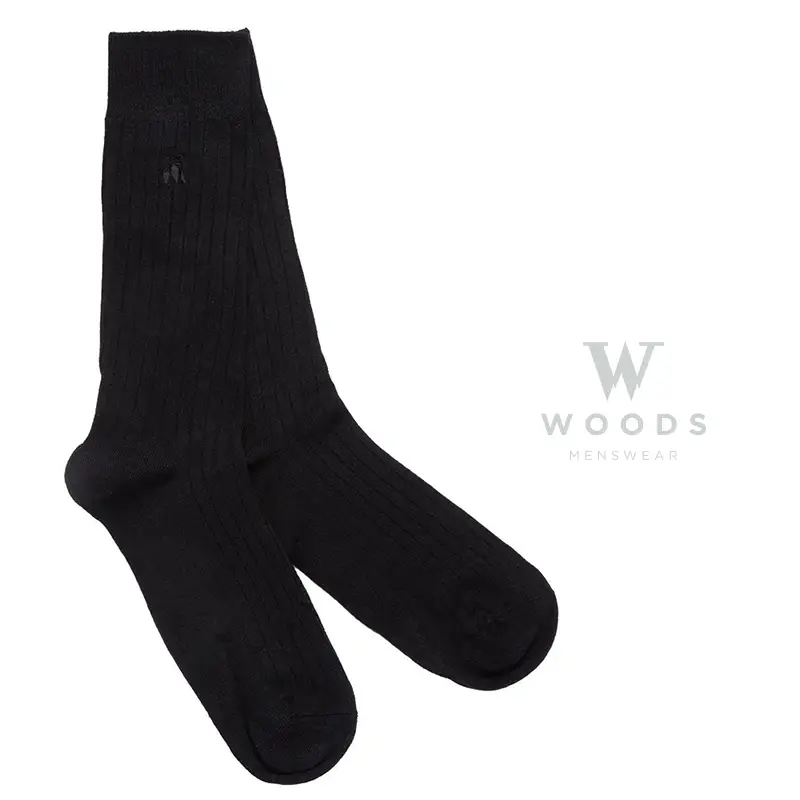 Jet Black Bamboo Socks