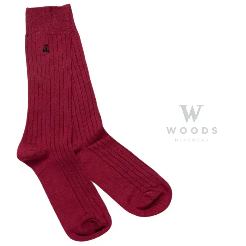 Deep Burgundy Bamboo Socks