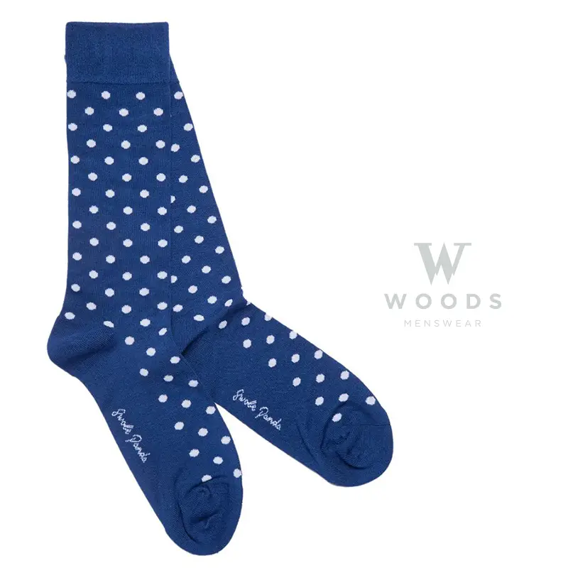 Blue Polka Dot Bamboo Socks