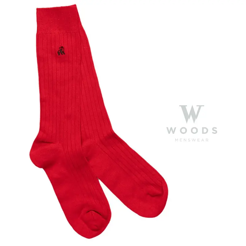 Classic Red Bamboo Socks