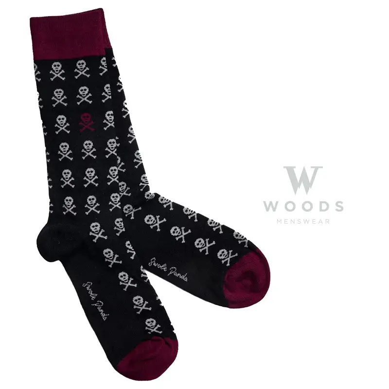 Black Skull Bamboo Socks