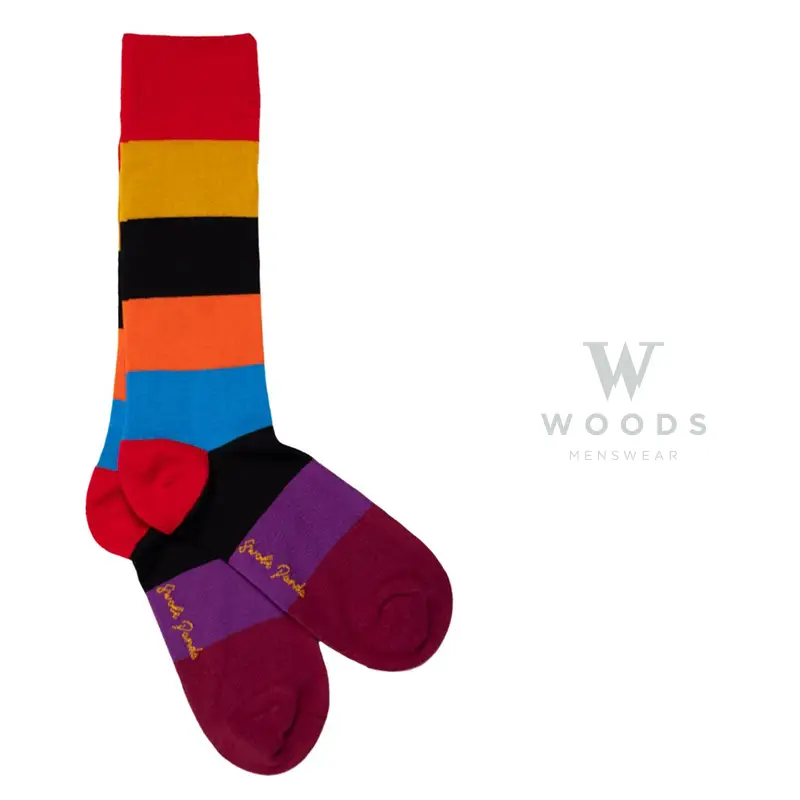 Multi Block Striped Bamboo Socks