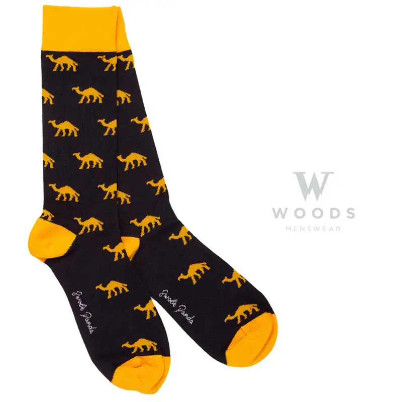 Swole Panda Camel Bamboo Socks
