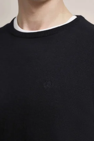 Bugatti Black Cotton Crew Neck Sweater - Image 3