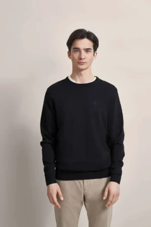Bugatti Black Cotton Crew Neck Sweater - Image 5
