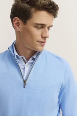 Bugatti Light Blue Quarter-Zip Sweater - Image 2