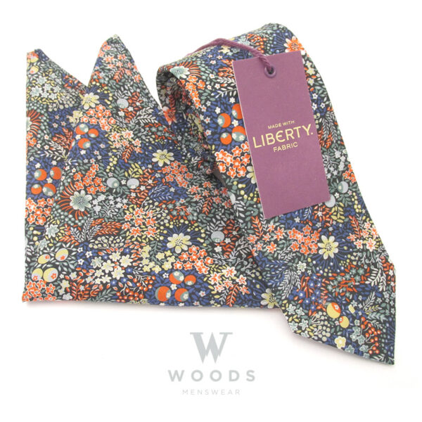 Elderberry Cotton Tie and Pocket Square Liberty Fabric