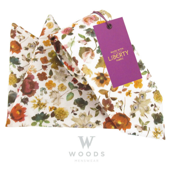Floral Edit ivory Cotton Tie & Pocket Square Made with Liberty Fabric