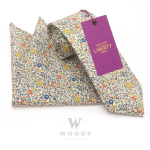 Katie and Millie Multi Cotton Tie and Pocket Square Liberty Fabric