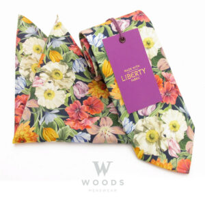 Melody Blooms Cotton Tie & Pocket Square Made with Liberty Fabric