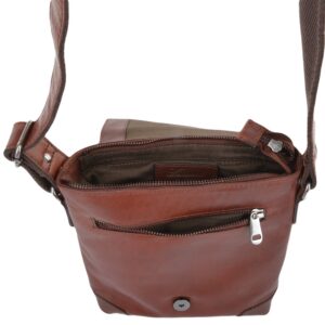 Mens 3 Pocket Luxury Small Leather Flight Bag Tan : Jack - Image 3