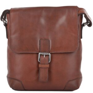 Mens 3 Pocket Luxury Small Leather Flight Bag Tan : Jack - Image 4