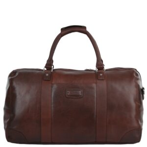 Mens Leather Travel Bag Tan : Francis - Image 2