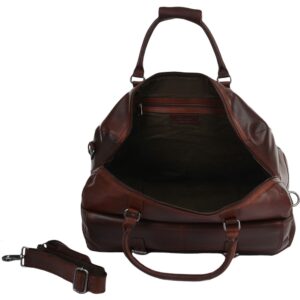 Mens Leather Travel Bag Tan : Francis - Image 3