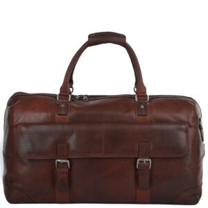 Mens Leather Travel Bag Tan : Francis - Image 4