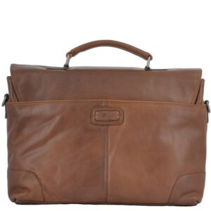 Soft Leather Handcrafted Briefcase Tan Elliot - Image 2