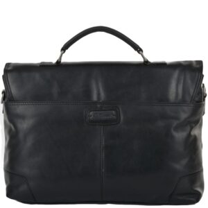 Soft Leather Handcrafted Briefcase Black : Elliot - Image 3