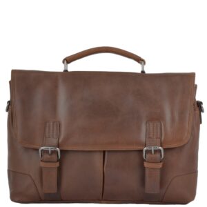 Soft Leather Handcrafted Briefcase Tan Elliot - Image 4
