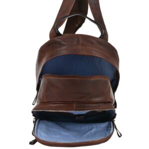 Unisex Leather Backpack Tan/Brown - Image 4