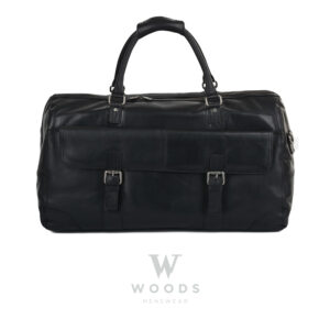 Mens Leather Travel Bag Black : Francis