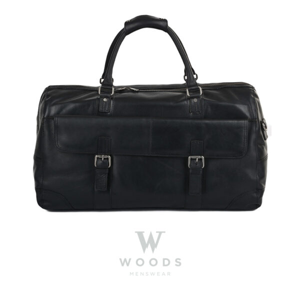 Mens Leather Travel Bag Black : Francis