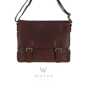 Mens Medium Leather Messsenger Bag Tan: Oscar